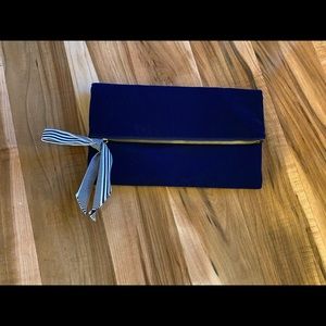 Blue Velvet Folding J Crew Clutch